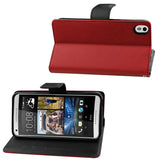 REIKO HTC DESIRE 816 3-IN-1 WALLET CASE IN RED