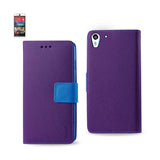 REIKO HTC DESIRE EYE 3-IN-1 WALLET CASE IN PURPLE