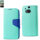 REIKO HTC ONE M8 3-IN-1 WALLET CASE IN GREEN