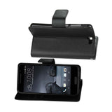 REIKO HTC ONE A9 3-IN-1 WALLET CASE IN BLACK
