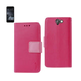 REIKO HTC ONE A9 3-IN-1 WALLET CASE IN HOT PINK
