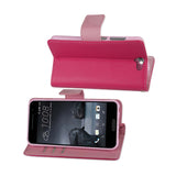 REIKO HTC ONE A9 3-IN-1 WALLET CASE IN HOT PINK
