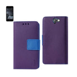 REIKO HTC ONE A9 3-IN-1 WALLET CASE IN PURPLE