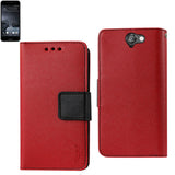 REIKO HTC ONE A9 3-IN-1 WALLET CASE IN RED