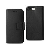 REIKO IPHONE 7 PLUS 3-IN-1 WALLET CASE IN BLACK