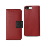 REIKO IPHONE 7 PLUS 3-IN-1 WALLET CASE IN RED