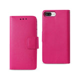 REIKO IPHONE 7 PLUS WALLET CASE WITH INNER ZEBRA PRINT IN HOT PINK