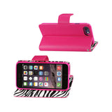 REIKO IPHONE 7 WALLET CASE WITH INNER ZEBRA PRINT IN HOT PINK