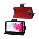 REIKO LG G3 MINI 3-IN-1 WALLET CASE IN RED