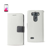 REIKO LG G3 MINI 3-IN-1 WALLET CASE IN WHITE