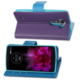 REIKO LG G FLEX 2 3-IN-1 WALLET CASE IN PURPLE