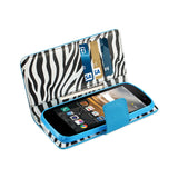 REIKO LG K3 WALLET CASE WITH INNER ZEBRA PRINT IN BLUE