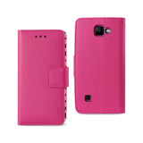 REIKO LG K3 WALLET CASE WITH INNER ZEBRA PRINT IN HOT PINK