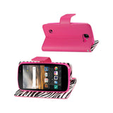 REIKO LG K3 WALLET CASE WITH INNER ZEBRA PRINT IN HOT PINK