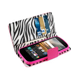 REIKO LG K3 WALLET CASE WITH INNER ZEBRA PRINT IN HOT PINK