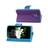 REIKO LG K7 3-IN-1 WALLET CASE IN PURPLE