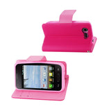 REIKO LG OPTIMUS FUEL 3-IN-1 WALLET CASE IN HOT PINK
