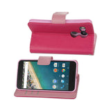 REIKO LG NEXUS 5X 3-IN-1 WALLET CASE IN HOT PINK