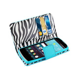 REIKO LG SPREE WALLET CASE WITH INNER ZEBRA PRINT IN BLUE