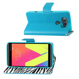 REIKO LG V20 5.7 INCHES WALLET CASE WITH INNER ZEBRA PRINT IN HOT PINK