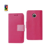 REIKO MOTOROLA MOTO E 3-IN-1 WALLET CASE IN HOT PINK
