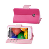 REIKO MOTOROLA MOTO E 3-IN-1 WALLET CASE IN HOT PINK