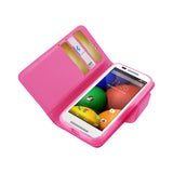 REIKO MOTOROLA MOTO E 3-IN-1 WALLET CASE IN HOT PINK