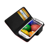 REIKO MOTOROLA MOTO E 3-IN-1 WALLET CASE IN RED