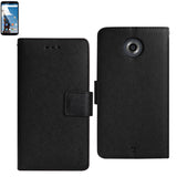 REIKO MOTOROLA NEXUS 6 3-IN-1 WALLET CASE IN BLACK