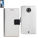 REIKO MOTOROLA NEXUS 6 3-IN-1 WALLET CASE IN WHITE