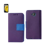 REIKO MOTOROLA MOTO E (2015) 3-IN-1 WALLET CASE IN PURPLE