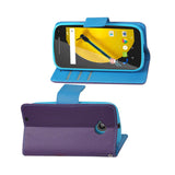 REIKO MOTOROLA MOTO E (2015) 3-IN-1 WALLET CASE IN PURPLE