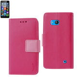 REIKO NOKIA LUMIA 640 3-IN-1 WALLET CASE IN HOT PINK