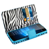 REIKO MICROSOFT LUMIA 650 WALLET CASE WITH INNER ZEBRA PRINT IN BLUE