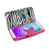 REIKO SAMSUNG GALACY A3 WALLET CASE WITH INNER ZEBRA PRINT IN HOT PINK