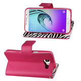 REIKO SAMSUNG GALAXY A7 (2016) 3-IN-1 WALLET CASE WITH INNER ZEBRA PRINT IN HOT PINK