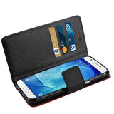 REIKO SAMSUNG GALAXY A8 3-IN-1 WALLET CASE IN RED