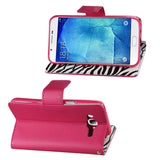 REIKO SAMSUNG GALAXY A8 3-IN-1 WALLET CASE WITH INNER ZEBRA PRINT IN HOT PINK