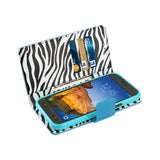 REIKO SAMSUNG GALAXY S7 ACTIVE WALLET CASE WITH INNER ZEBRA PRINT IN BLUE