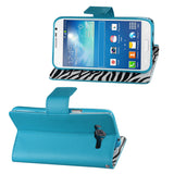 REIKO SAMSUNG GALAXY GRAND NEO 3-IN-1 WALLET CASE WITH INNER ZEBRA PRINT IN BLUE