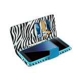 REIKO SAMSUNG GALAXY NOTE 7 WALLET CASE WITH INNER ZEBRA PRINT IN BLUE