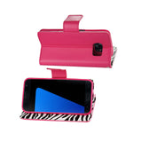 REIKO SAMSUNG GALAXY S7 WALLET CASE WITH INNER PRINT IN HOT PINK