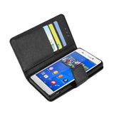 REIKO SONY XPERIA Z3V 3-IN-1 WALLET CASE IN BLACK