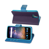 REIKO ZTE AXON PRO 3-IN-1 WALLET CASE IN PURPLE