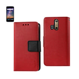 REIKO ZTE AXON PRO 3-IN-1 WALLET CASE IN RED