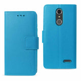 REIKO ZTE GRAND X4 WALLET CASE WITH INNER ZEBRA PRINT IN BLUE