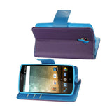 REIKO ZTE N817 3-IN-1 WALLET CASE IN PURPLE