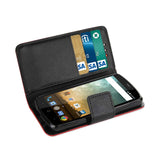 REIKO ZTE N817 3-IN-1 WALLET CASE IN RED