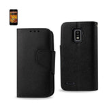 REIKO ZTE WARP 4G 3-IN-1 WALLET CASE IN BLACK