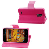 REIKO ZTE WARP 4G 3-IN-1 WALLET CASE IN HOT PINK